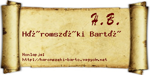 Háromszéki Bartó névjegykártya